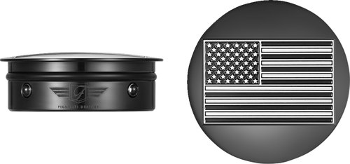 Swing Arm Covers - Black Contrast Cut American Flag - Custom - Reversed - Black - Lutzka's Garage