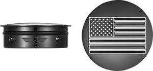 Swing Arm Covers - Black Contrast Cut American Flag - Custom - Reversed - Black - Lutzka's Garage