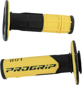 801 Hybrid Duo-Density Cross Grips - Black/Yellow - Lutzka's Garage