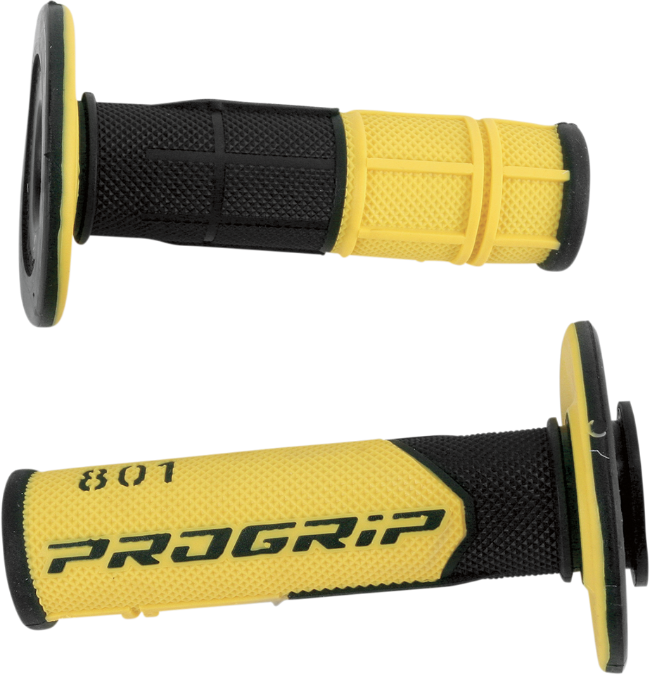 801 Hybrid Duo-Density Cross Grips - Black/Yellow - Lutzka's Garage