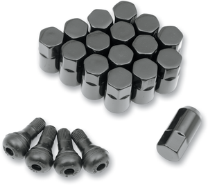 Lug Nut - 10 mm x 1.25 - Black - Tapered - 16 Pack - Lutzka's Garage