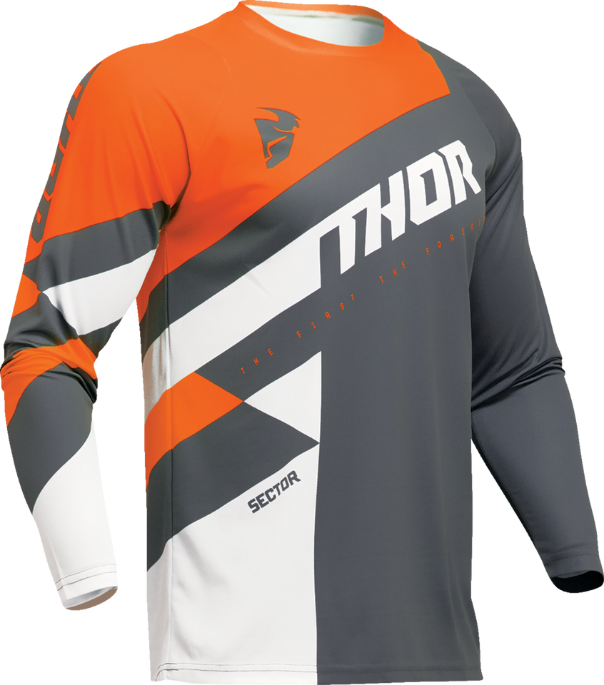 Sector Checker Jersey - Charcoal/Orange - Small - Lutzka's Garage