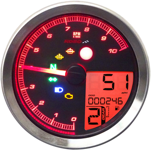 TNT-04 Multi-Function Meter - Silver Bezel - 3.30" Diameter x 2.19" D