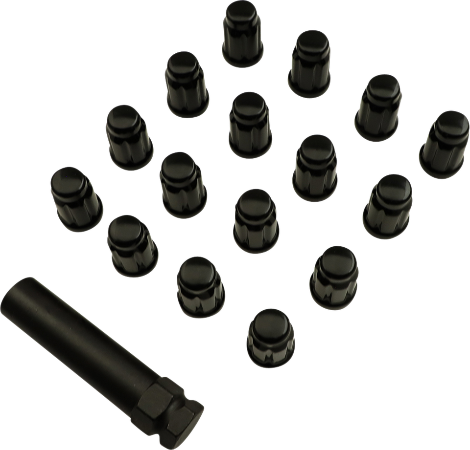 Lug Nut - Splined - 10 mm - Black - 16 Pack - Lutzka's Garage