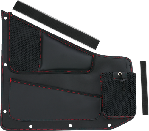 Kaliber Side Organizer - Driver and Passenger - Black w/ Red Stitching