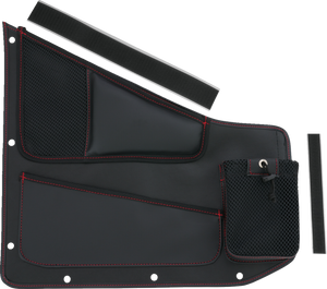 Kaliber Side Organizer - Driver and Passenger - Black w/ Red Stitching