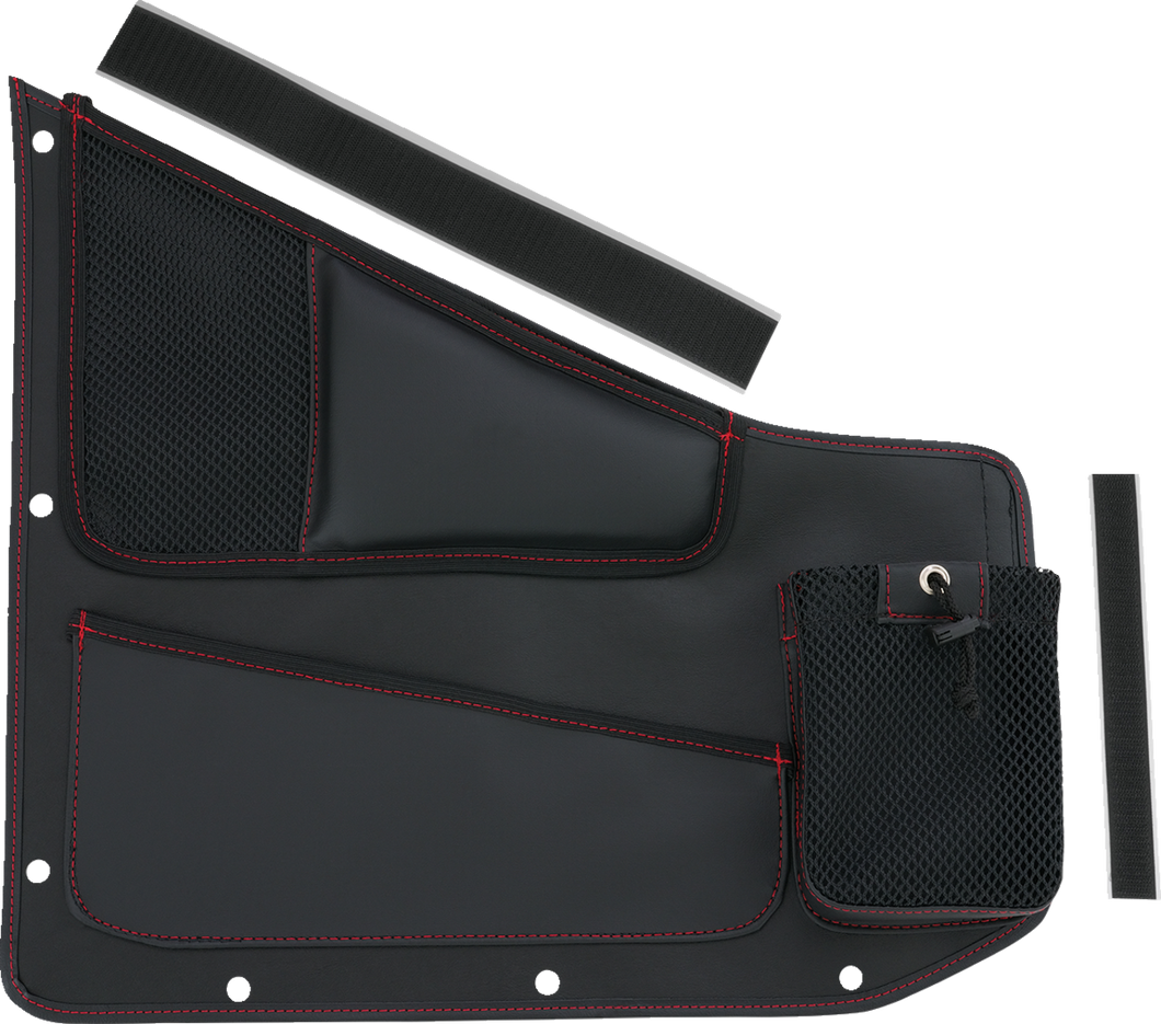 Kaliber Side Organizer - Driver and Passenger - Black w/ Red Stitching