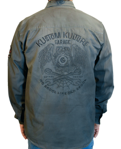 Kustom Kulture Flying Eyeball Long-Sleeve Shirt - Gray - Medium - Lutzka's Garage