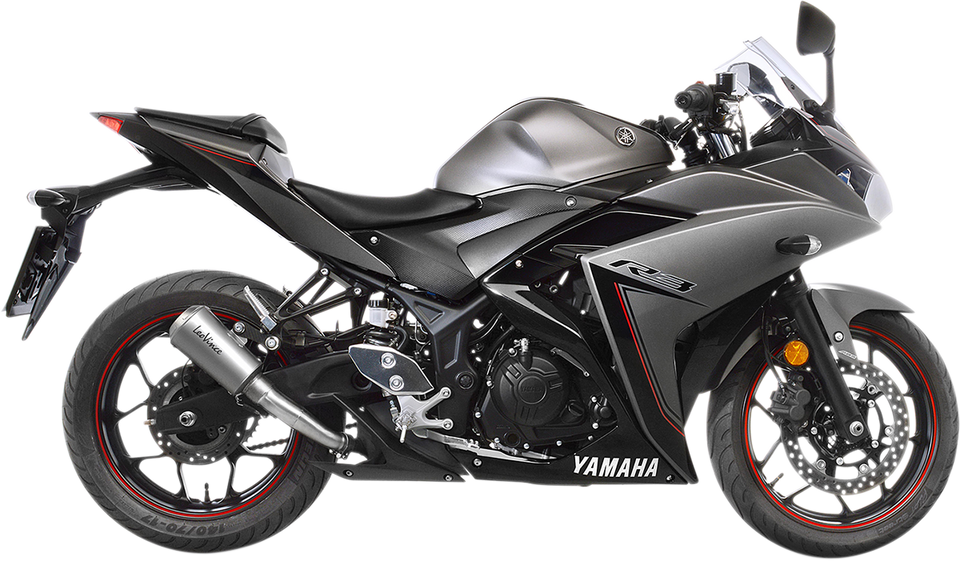 LV-10 Slip-On Muffler - YZF-R3 - Stainless Steel - Lutzka's Garage