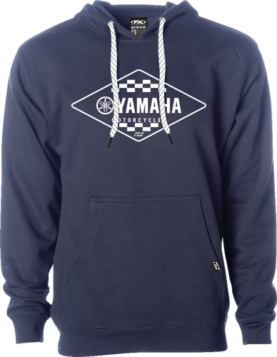 Yamaha Diamond Pullover Hoodie - Navy - Medium - Lutzka's Garage