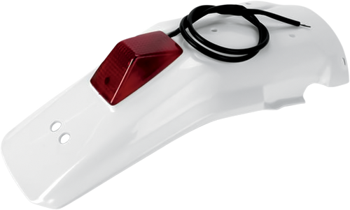 Enduro Rear Fender with 21/5W Light - White - Lutzka's Garage