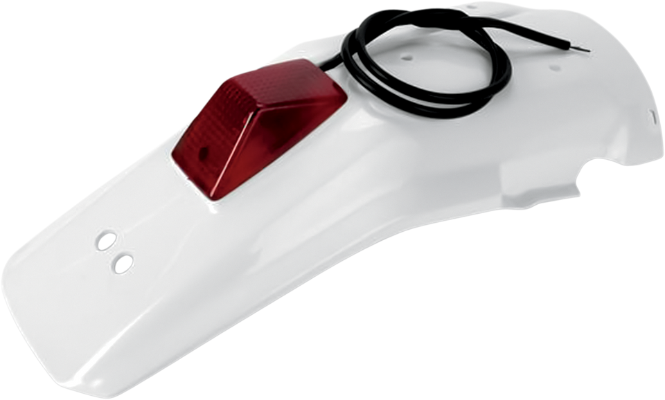 Enduro Rear Fender with 21/5W Light - White - Lutzka's Garage