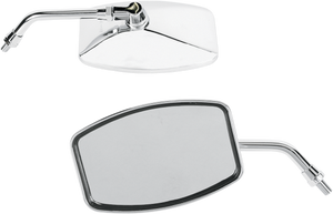 Mirror - "Big One"/Cruiser - Side View - Rectangle - M10 x 1.25 | M10 x 1.25 (Left Hand) - Chrome - Lutzka's Garage
