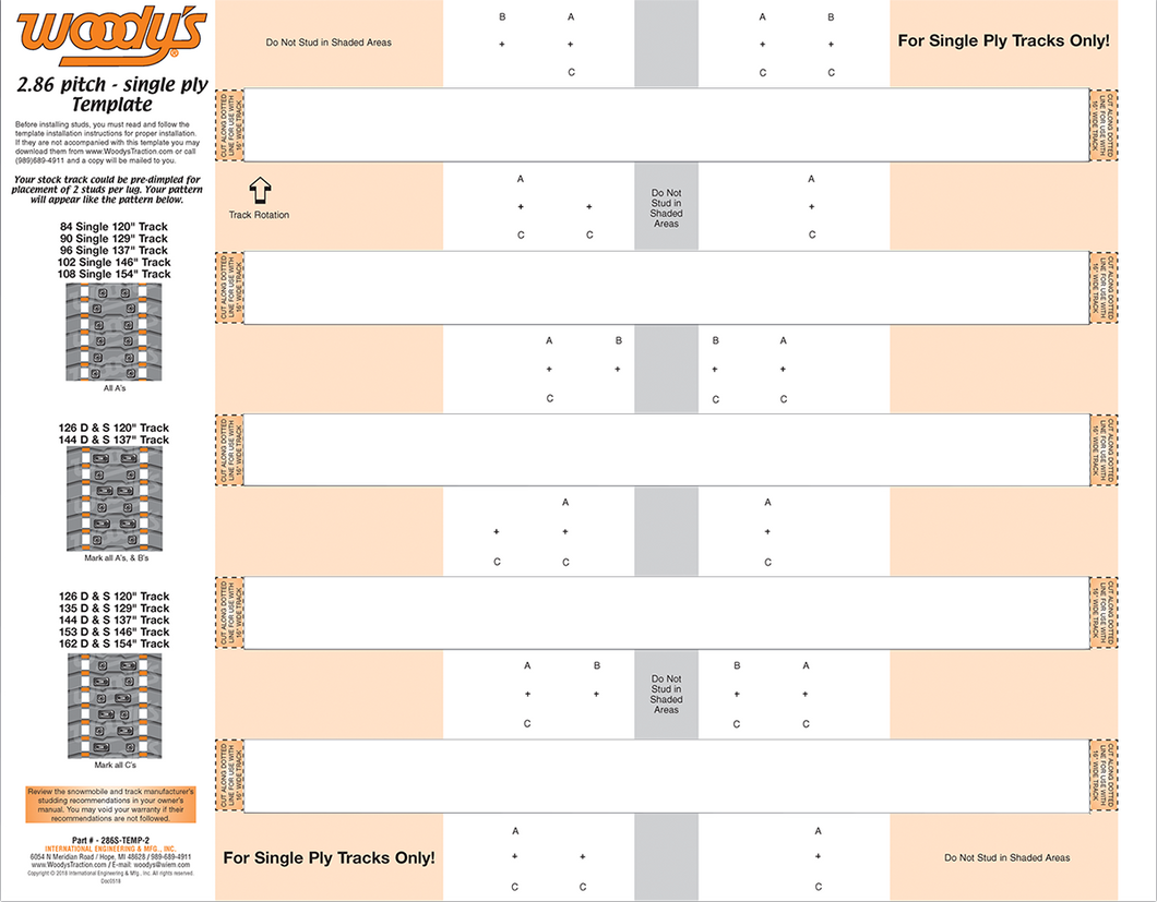 Studding Template - Track - 120