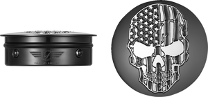 Swing Arm Covers - Contrast Cut - American Flag Skull - Custom - Black - Lutzka's Garage