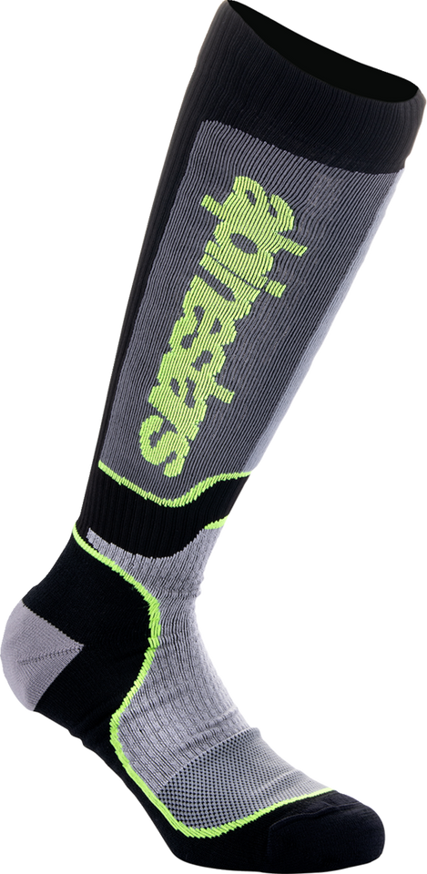 Youth MX Plus Socks - Black/Gray/Yellow - Medium/Large - Lutzka's Garage