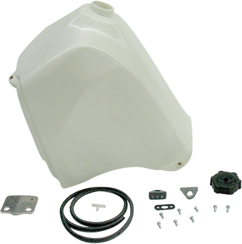 Large-Capacity Gas Tank - White - Kawasaki - 5.5 Gallon - Lutzka's Garage