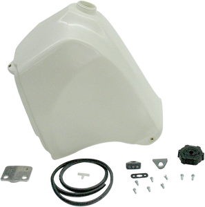 Large-Capacity Gas Tank - White - Kawasaki - 5.5 Gallon - Lutzka's Garage