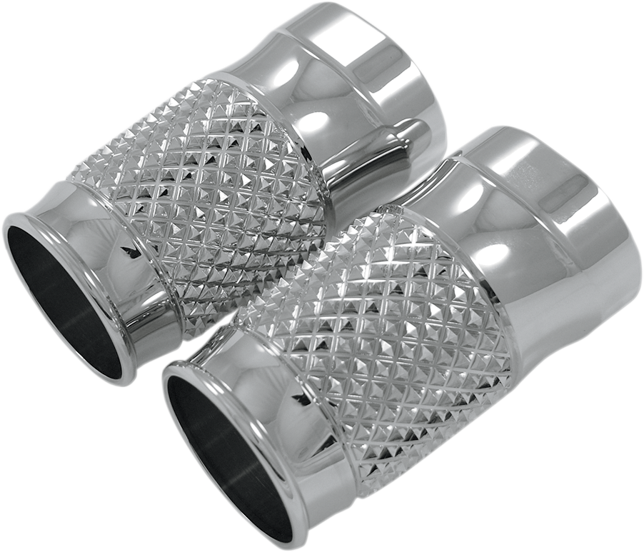 Fork Slider Covers - Cross-Cut Chrome