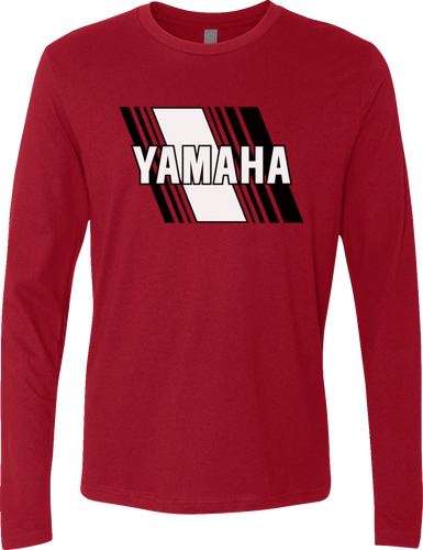 Yamaha Heritage Diagonal Long-Sleeve T-Shirt - Red - Small - Lutzka's Garage