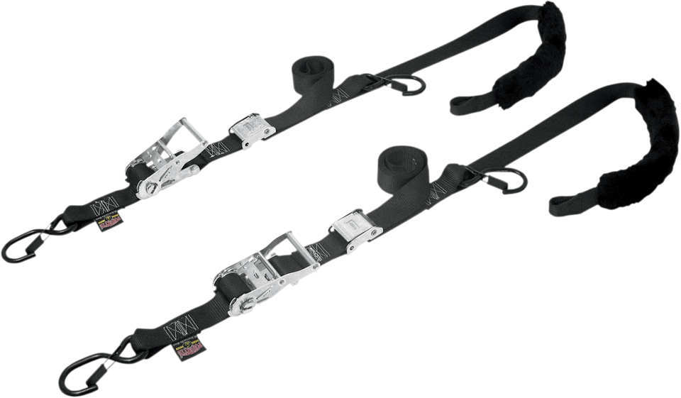 Cam Ratchet Tie-Downs - 1-1/2" x 6-1/2 - Black - Lutzka's Garage