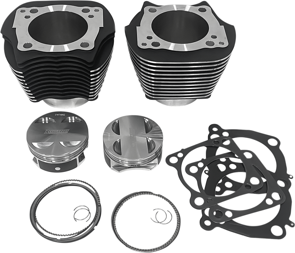 Cylinder Kit - 128" - Black with Highlighted Fins - M8