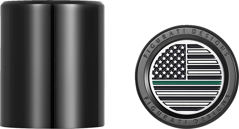 Docking Hardware Covers - American Flag - Green Line - Short - Black - Lutzka's Garage