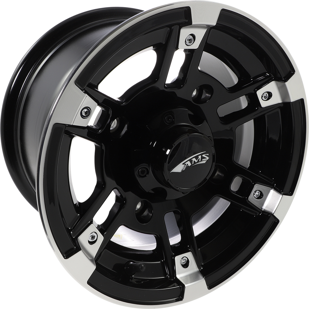 Wheel - Rolln 104 - Front/Rear - Machined Black - 12x7 - 4/156 - 4+3