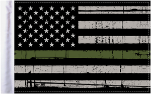 Grunge U.S.A. Flag - Green - 6" x 9" - Lutzka's Garage