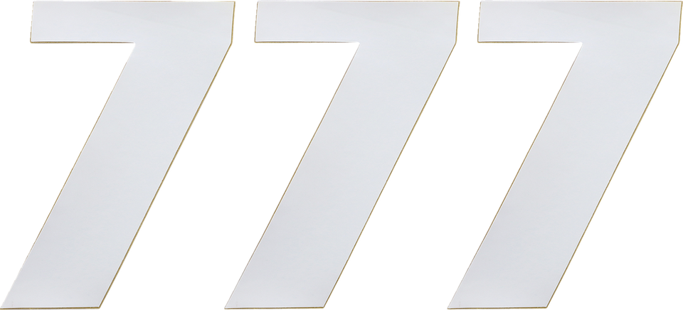 Race Number 7 - White - 6" - Lutzka's Garage