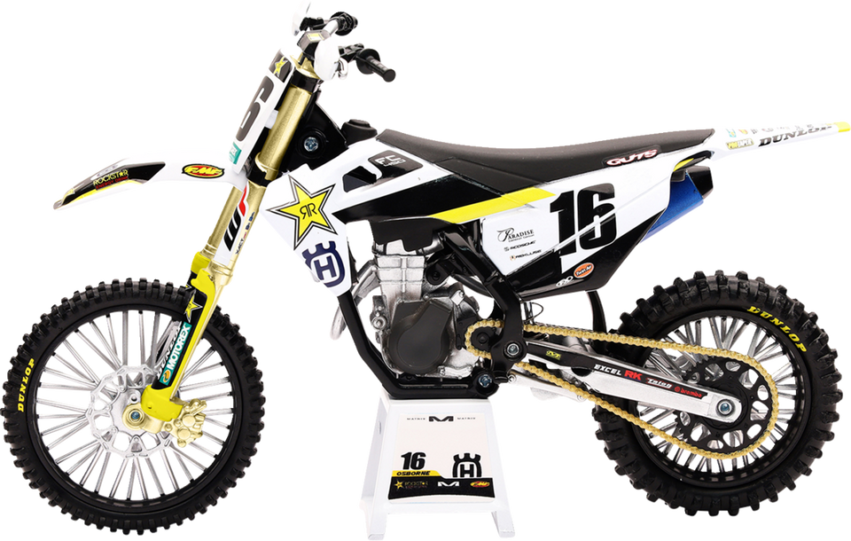 Rockstar Husqvarna Team Bike 2020 - Zach Osborne - 1:12 Scale - White/Black/Yellow