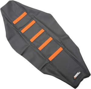 Ribbed Seat Cover - Black Cover/Orange Ribs - KTM