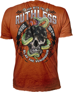 Run with the Ruthless T-Shirt - Orange - Large - Lutzka's Garage