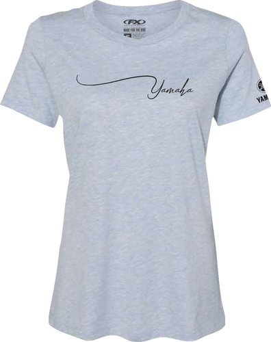 Womens Yamaha Signature T-Shirt - Light Heather Blue - Small - Lutzka's Garage