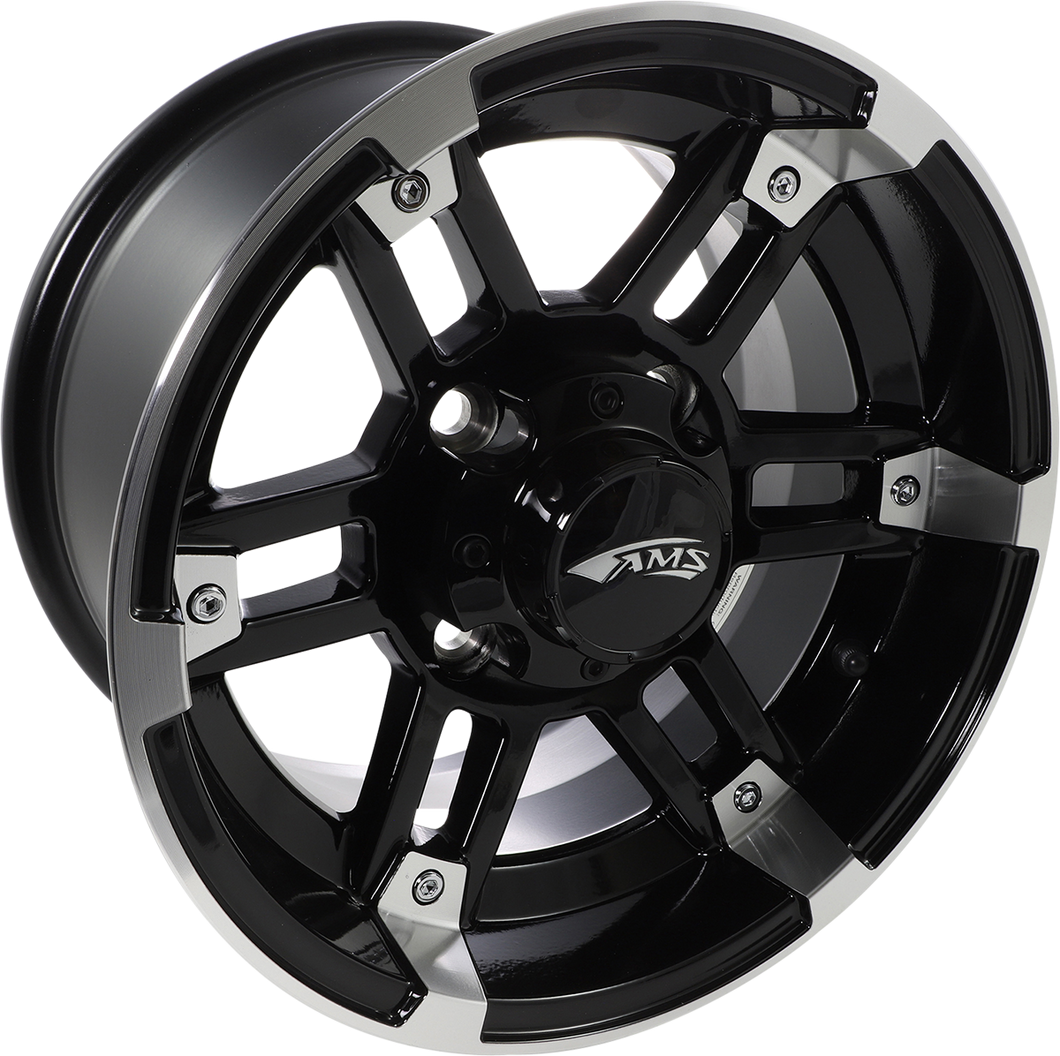 Wheel - Rolln 104 - Front/Rear - Machined Black - 12x7 - 4/110 - 5+2