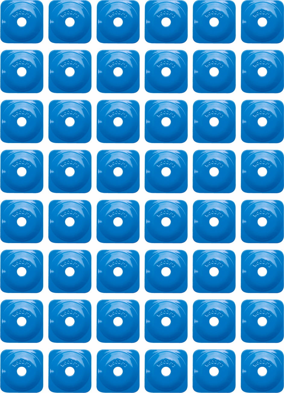 Support Plates - Blue - Square - 48 Pack - Lutzka's Garage