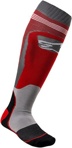 MX Plus 1 Socks - Red/Gray - Small/Medium - Lutzka's Garage