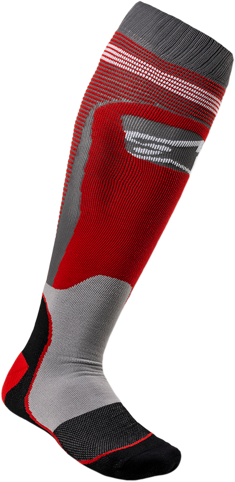 MX Plus 1 Socks - Red/Gray - Small/Medium - Lutzka's Garage