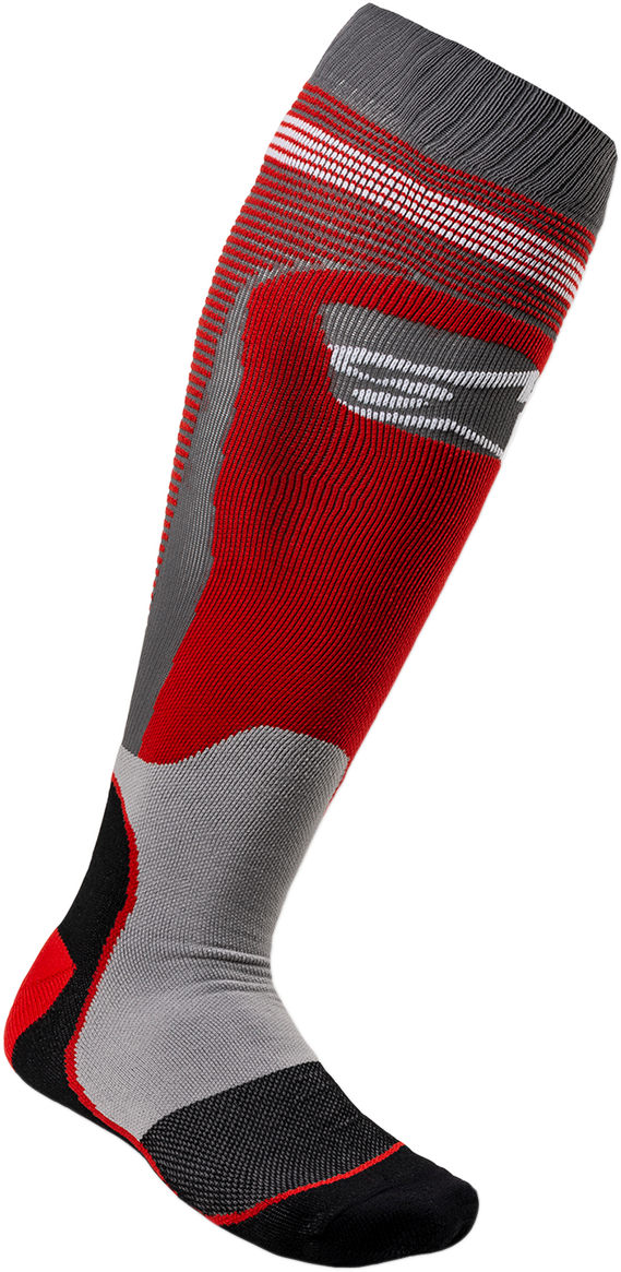 MX Plus 1 Socks - Red/Gray - Small/Medium - Lutzka's Garage