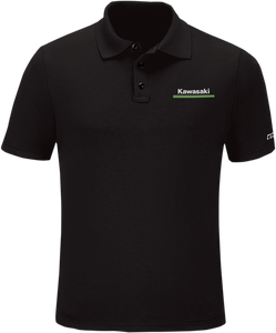 Kawasaki Polo Shirt - Black - Medium - Lutzka's Garage