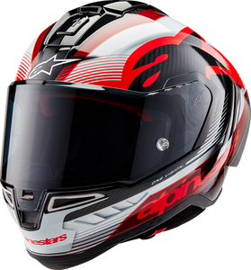 Supertech R10 Helmet - Team - Black/Carbon Red/Gloss White - XS - Lutzka's Garage