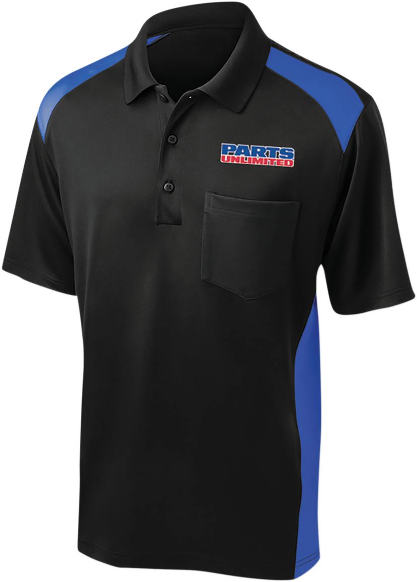 Parts Unlimited Polo Shirt - Black/Blue - Small - Lutzka's Garage