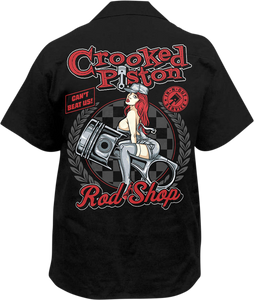 Crooked Piston Shirt - Black - Medium - Lutzka's Garage