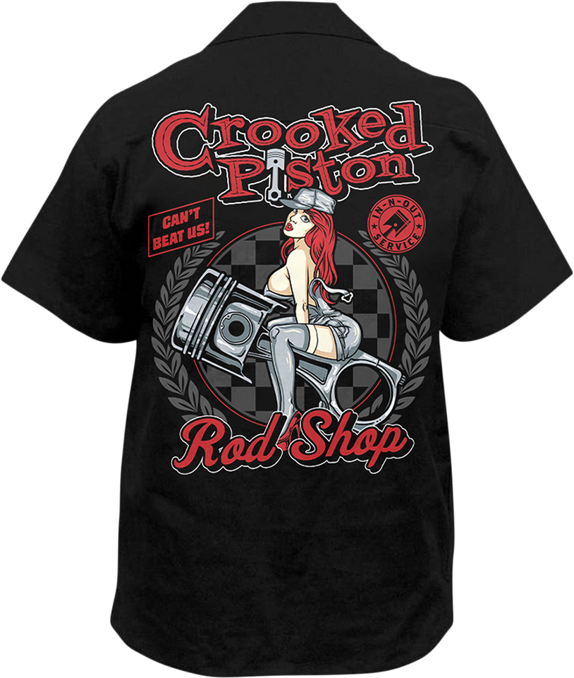 Crooked Piston Shirt - Black - Medium - Lutzka's Garage