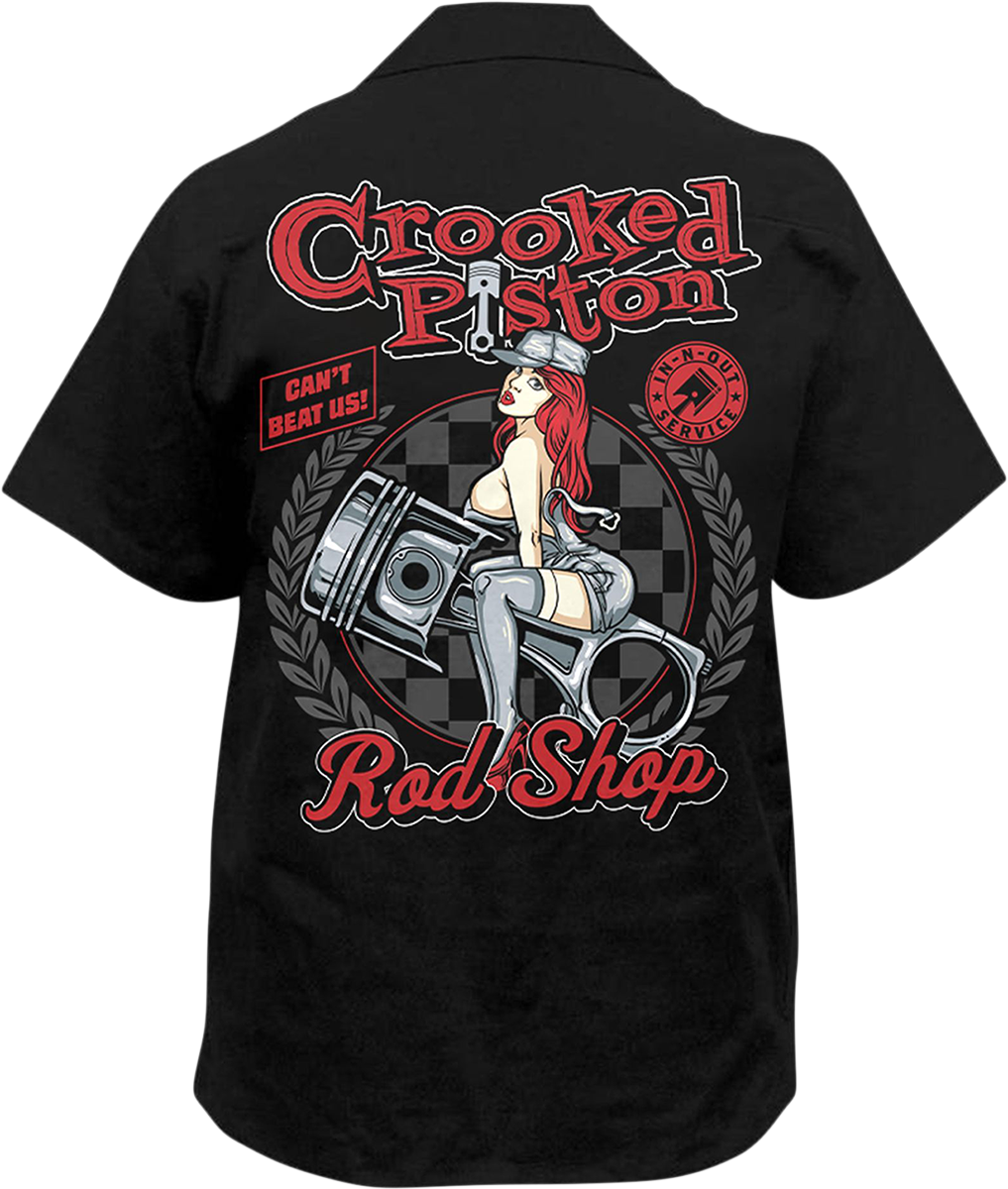 Crooked Piston Shirt - Black - Medium - Lutzka's Garage