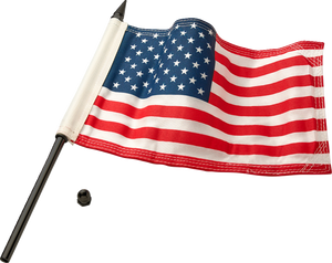 Flag Pole - 12" - With 6"x9" American Flag - Satin Black - Lutzka's Garage