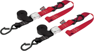 Cam Tie-Downs - 1-1/2" x 6-1/2 - Black/Red - Lutzka's Garage