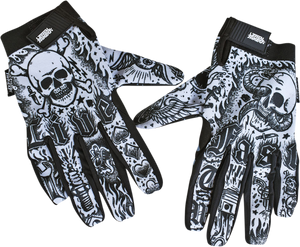 Tattoo Gloves - Black/White - Small - Lutzka's Garage