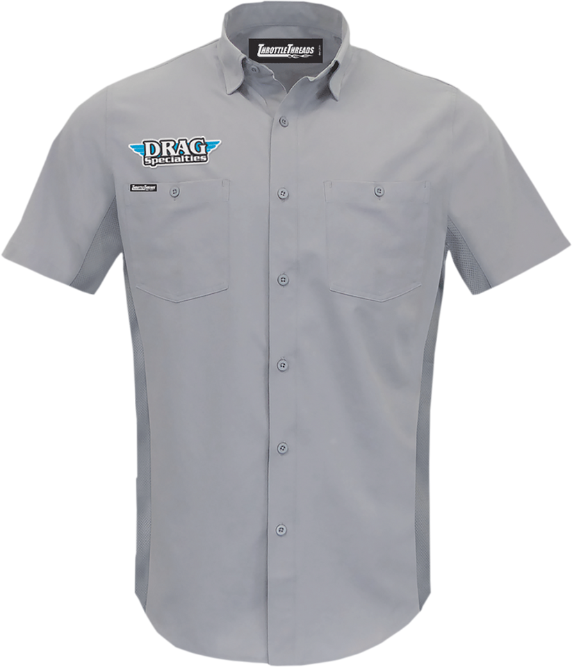 Drag Specialties Vented Shop Shirt - Gray - Small - Lutzka's Garage