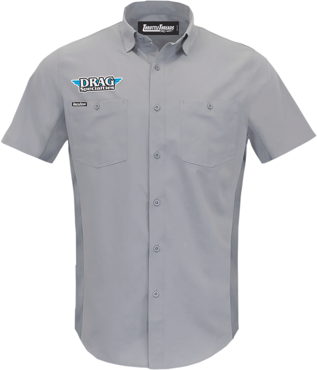 Drag Specialties Vented Shop Shirt - Gray - Small - Lutzka's Garage